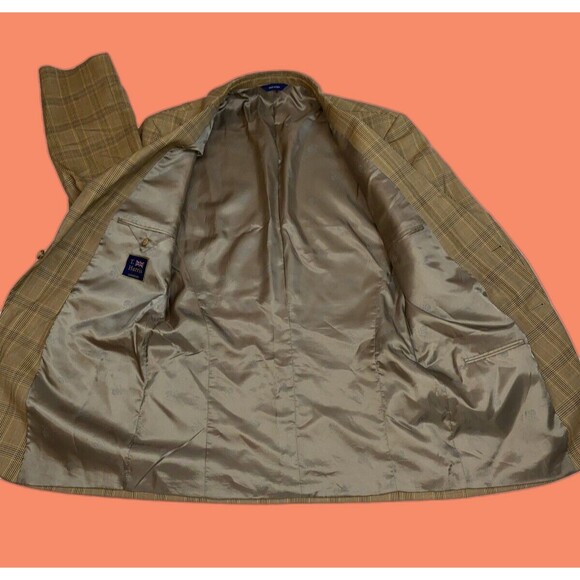 T. Harris London Plaid Blazer Sport Coat Wool Size 46L - Picture 3 of 13